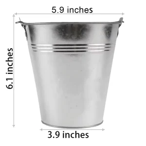 0.5 Gallon 15cm Metal Bucket for Kitchen Cleaning and Barbecue