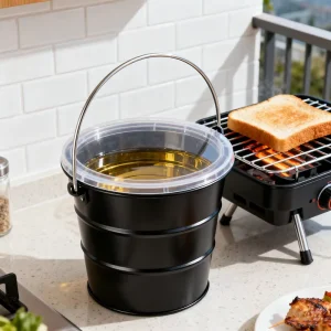 0.5 Gallon 15cm Metal Storage Bucket for Kitchen and Camping