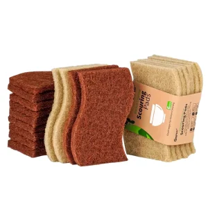 0.8cm S-Shaped Thick Sponge Scouring Pad with Sisal and Coconut Fiber, Brown