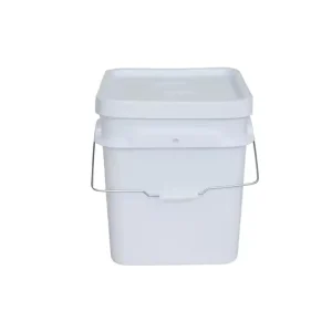 1 Gallon Square Buckets With Plastic Grip Custom 20 Liter Green Food Grade Plastic Square Bucket with Lid