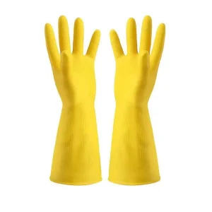 1 Pair Waterproof Reusable Non-Slip Thickened Dishwashing Kitchen Cleaning Gloves