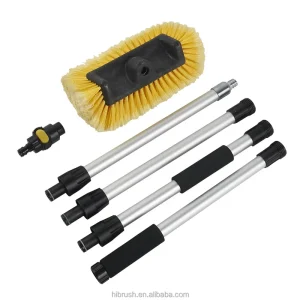 1.7Meter Extending Telescopic PVC Car Cleaning Wash Brush Soft PVC Bristels Water Flow thru Automobile Wash Brush