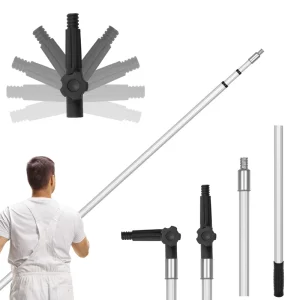 1.8M 6FT Adjustable Aluminum Paint Roller Cleaning Pole Universal Twist On Metal Tip Household Tool for Dusting Painting