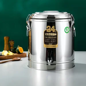 10-100L 304 Stainless Steel Insulated Bucket W Tap Dual Hot Cold Retention for Catering Camping Travel Commercial Drink Storage