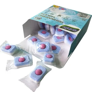 10 15 20g Solid Detergent Dishwasher Tablets OEM ODM Dishwashing Cleaning Effervescent Tablets