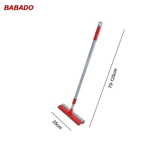 10″ 25cm Dual Use Double-sided Glass Cleaning Window Cleaner with Sponge Scrubber and Soft TPR Rubber Squeegee