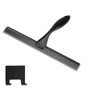 10 Inch Black Metal Silicone Window Squeegee with Hook Customized Package for Shower Cleaning and Car Window Squeegee