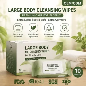 10 PCS Extra Large Bathing Cloths Plush Creamy No Rinse Formula Hypoallergenic for Senior Care Facilities Customizable