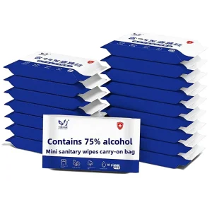 10-Pack 75% Alcohol Antiseptic Wipes Individually Wrapped Portable Travel Packs