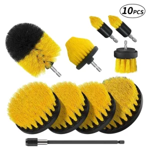 10-Pack Drill Attachment Brush Set with Extended Long Attachments for Auto Detailing