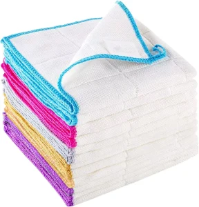 10 Pcs Kitchen Dish Cloths Set Bamboo Fiber Dishcloth Towels Reusable and Absorbent Dish Cloths and Dish Towels