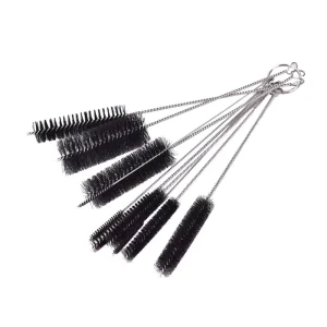 10-Piece Black Stainless Steel Baby Bottle and Straw Cleaning Brush Set