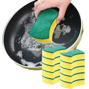 10-Piece Cotton Kitchen Cleaning Sponge Dish Towel Waist-Shaped Scouring Pad Anti-Scratch 3 cm Thick Stainless Steel
