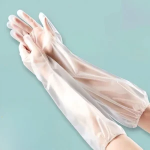 10-Piece Disposable Waterproof Household Kitchen Gloves with Long Cuffs