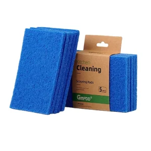 10-Piece Pack 15 x 10 x 0.7cm Blue Polyester Emery Abrasive Sponge Scouring Pads