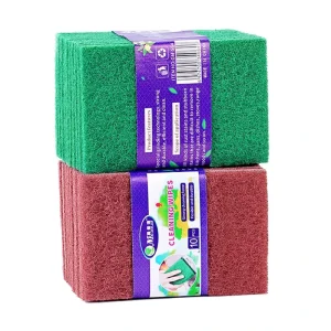 10-Piece Pack Reusable Green and Red Nylon Abrasive Emery Scrubbing Pads