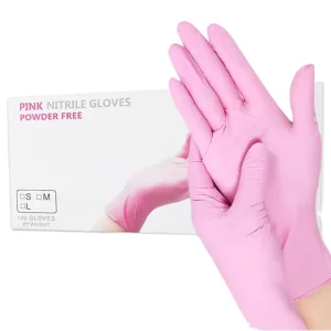 100/50PCS Pink Disposable Nitrile Household Cleaning Gloves, Waterproof, Kitchen and Salon Use
