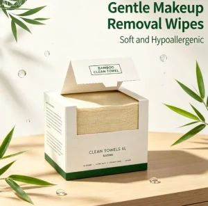 100% Bamboo Fiber Dry Face Wipes Biodegradable Disposable Facial Towel Soft & Hypoallergenic Daily Makeup Removal
