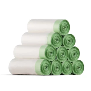 100% Biodegradable 13-Gallon Kitchen Drawstring Compostable Trash Bags