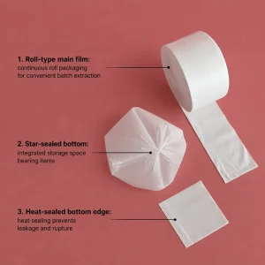 100% Biodegradable Compostable Star Seal Trash Bags PBAT PLA on Roll