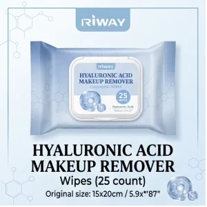 100% Biodegradable Hyaluronic Acid Makeup Remover Wipes Organic Plant Based Deep Cleansing Gentle for Sensitive Skin Custom Logo