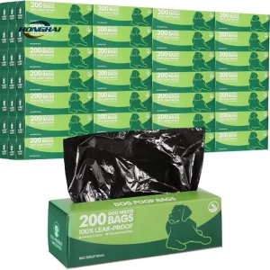 100% Biodegradable PLA Customized Dog Poop Bags Leak Proof Tear Resistant with Embossed Surface