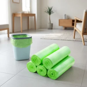 100% Compostable Biodegradable Cornstarch Heat Seal Trash Bags 4 Gallon for Household Kitchens