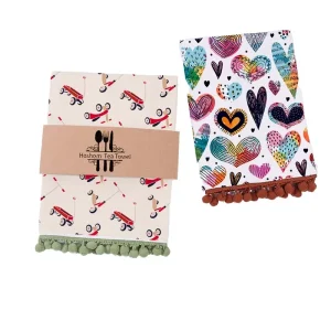 100% Cotton Custom Sublimation Printing Child-Proof Eco-Friendly Kitchen Cleaning Tea Towel with Tassels