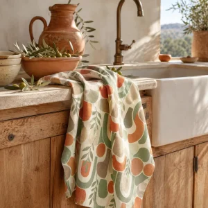 100% Cotton Kitchen Dish Towel Customizable Premium High Quality Super Absorbent Heavy Duty Custom Printed Tea Towel