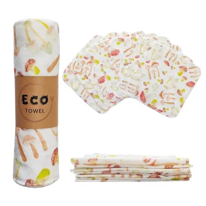 100% Cotton Kitchen Reusable Dish Towel Washable Cotton Paperless Washable Unpaper Towel