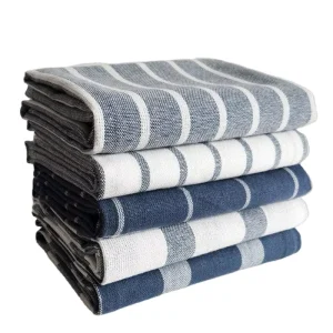 100% Cotton Large Tea Towels 18×28 Inches Super Absorbent Dish Cloths Quick Dry Kitchen Towels Yarn Dyed Striped