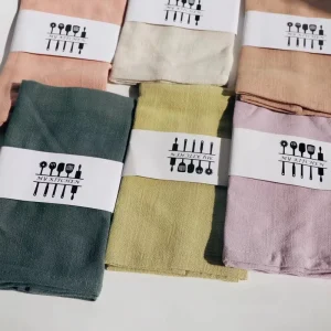 100% Cotton Linen Multi-use Kitchen Towel Soft Dish Hanging Loop Cloth Napkins Highly Absorbent Tea Towels