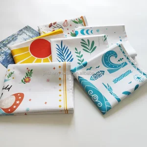 100% Cotton Soft Absorbent Tea Towel Kitchen Cleaning Tea Towels with Printing