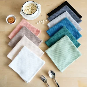 100% Cotton Solid Color Square Dish Towel Scouring Pad Kitchen Cloth Removes Water Stains Customizable Labeling