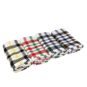 100% Cotton Tea Towel Colorful Checkered Kitchen Cleaning Towel Multi functional Large Absorbent Pure Cotton Dishwashing Cloth