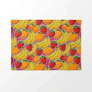 100% Cotton Tea Towels Fruit Sticker Pop Art Repeat Print Playful Colorful Dish Towels 40x60cm