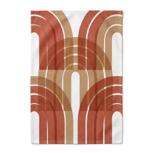 100% Cotton Tea Towels Terracotta Arch Modern Abstract Geometric Layered 40x60cm