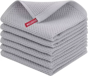 100% Cotton Waffle Weave Kitchen Dish Cloths Ultra Soft Absorbent Quick Drying Dish Towels Cotton Dish Cloth Towels Custom Towel