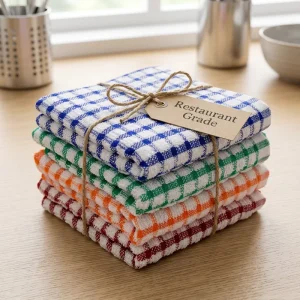100% Cotton Waffle Weave Kitchen Dish Towels Absorbent Thickened