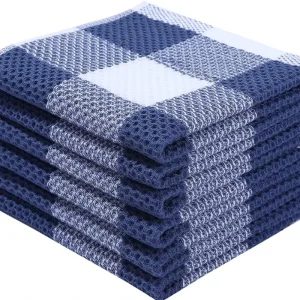 100% Cotton Waffle Weave Kitchen Dishcloths Set Soft Tea Towels Cleaning Cloths for Kitchen Table Dishes