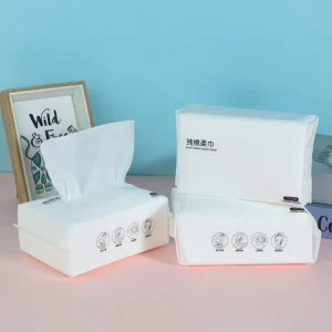100% Cotton White OEM Package Facial Towel Cotton Tissue Eco Friendly Soft Gentle Absorbent Wipes for Personal Care