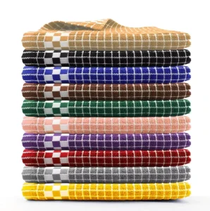 100% Cotton Yellow Stripe Dish Towels for Kitchen Absorbent Tea Towels Quick Drying Kitchen Hand Towel Customized