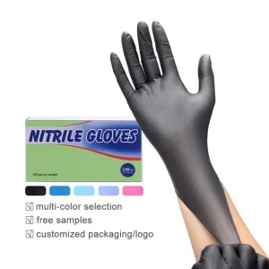 100-Count Box Black Disposable Nitrile Gloves, Latex-Free and Powder-Free for Food, Household, and Kitchen Use