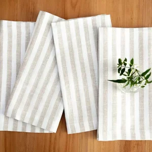 100% French Linen Coffee Tea Towels and Kitchen Flour Sack Towels Set Christmas Home Vintage Gingham Customize Dish Tea Towel