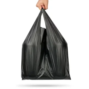 100% Home Compostable Gravure Printed Kitchen Handle Trash Bags 13 Gallon 1.5 Mil PBAT Plant-Based