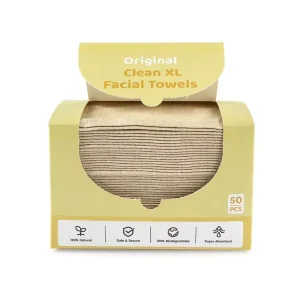 100% Natural Bamboo Fiber Disposable Face Towel 75gsm Ultra Thick Biodegradable Clean Wipes Waffle Texture for Sensitive Skin