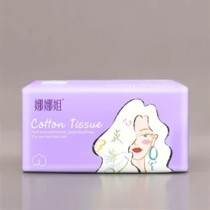 100% Natural Degradable Feminine Cotton Facial Tissues for Makeup Removal 1 Ply 20CMx20CM