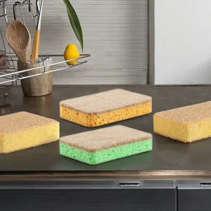 100% Natural Eco-Friendly Rectangle Sponge Scrubber 20mm Thick High Absorbency Kitchen Dishwashing Pad