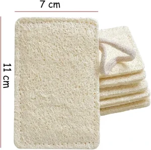 100% Natural Rectangle Vegetable Scrubber Biodegradable Compostable Loofah Sponge Scouring Pads