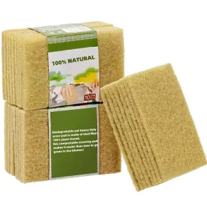 100% Natural Sisal Dish and Pot Scouring Pad, Non-Scratch Scrubber